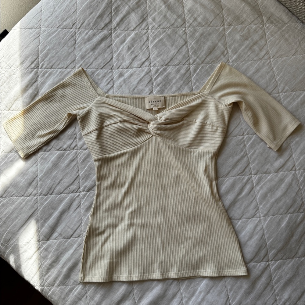 Sezane Caro T-shirt Crème